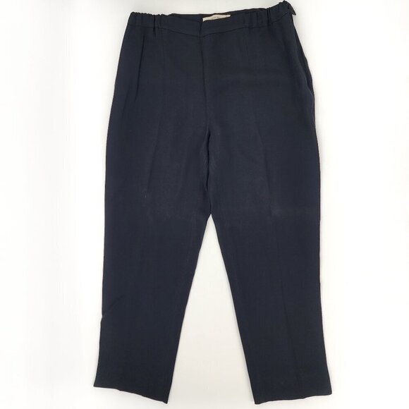 MARINA RINALDI Max Mara Black Crepe Dress Pants Side Zip - Picture 1 of 4